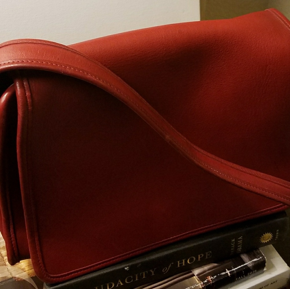 COACH Vintage Red Flap Shoulder Bag